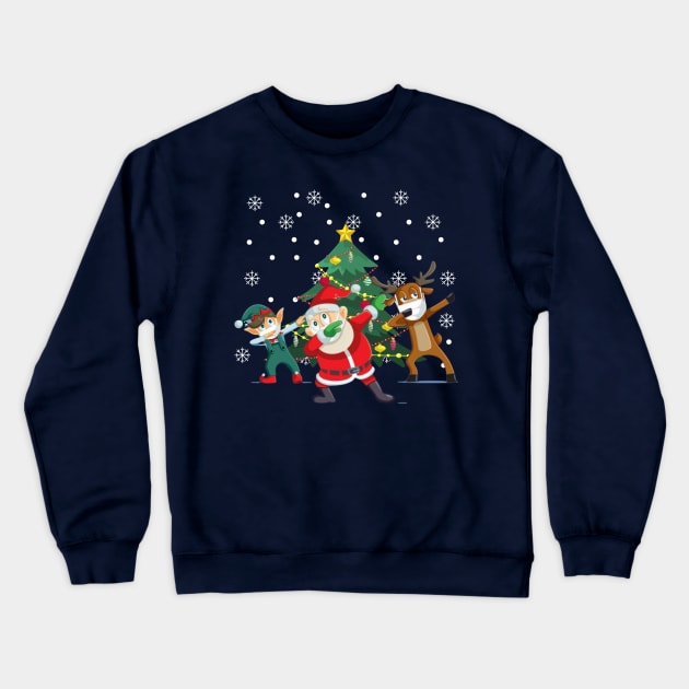 Dabbing Santa Friends Christmas Boys Girls Men Xmas Dab Crewneck Sweatshirt by Holly ship